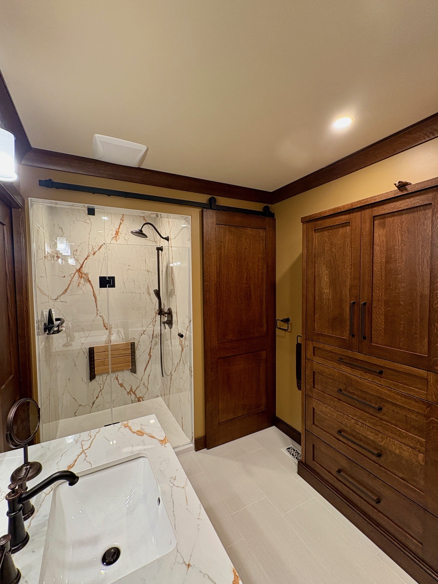 Wooden bathroom renovation